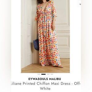NWT Eywasouls Malibu Colorful Polka Dot Maxi Dress
